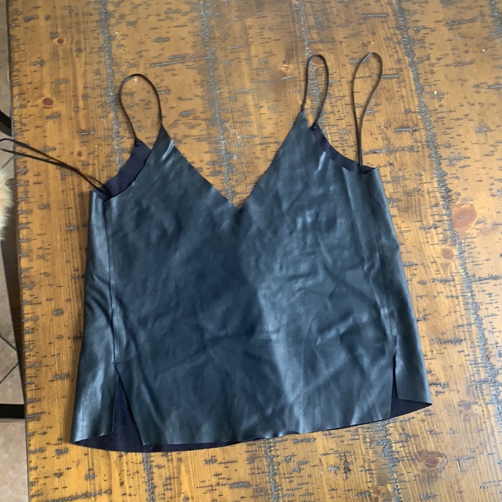faux leather camisole